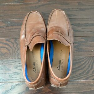 Clarks Men's Tan Leather Slip-Ons